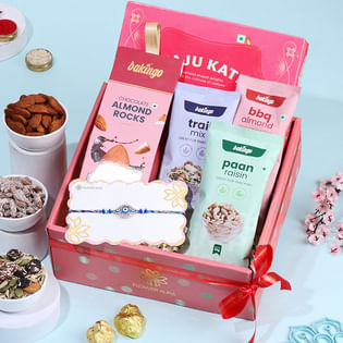 Evil Eye Rakhi With Sweet N Nutty Delights