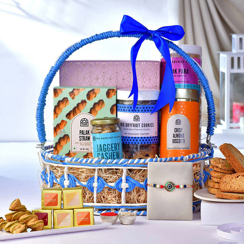 Evil Eye Rakhi With Sweet N Savoury Treats