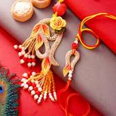 Exquisite Beads Bhaiya Bhabhi Rakhi Pair