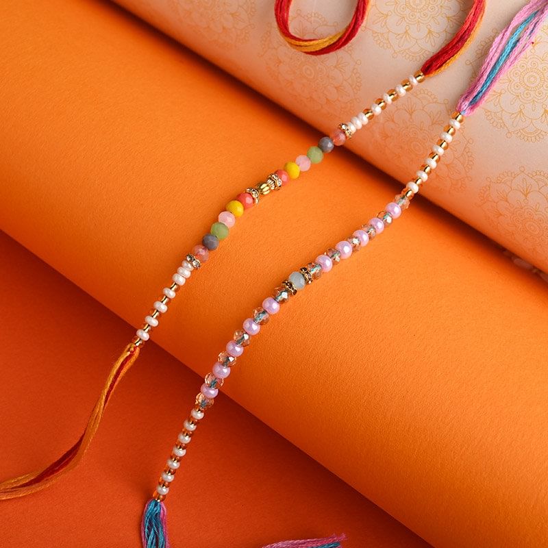 Send Exquisite Beads Rakhi to India - Full Rakhi View