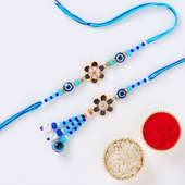 Floral Fusion Evil Eye Bhaiya Bhabhi Rakhis