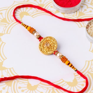 Exquisite Golden Dial Rakhi