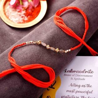 Exquisite Labradorite Semi Precious Stone Rakhi