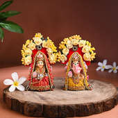 Exquisite Terracotta Laxmi Ganesha Idols