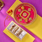 Exquisite Thali With Kaju Anjeer Barfi N Kalawa Thread