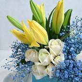 Exquisite Yellow & White Floral Box - Online Flower Delivery