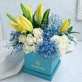 Exquisite Yellow & White Floral Box - Online Flower Delivery
