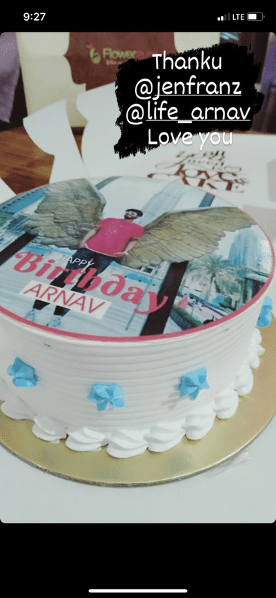 Snowkissed Bday Photo Cake