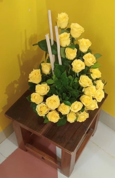 Yellow Rose Basket