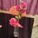 Red Rose Trio N Glass Vase