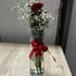 Red Rose Trio N Glass Vase