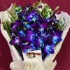 Blue 6 Orchid Jute Bouquet