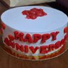 White N Red Happy Anniversary Cake