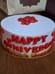 White N Red Happy Anniversary Cake
