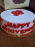 White N Red Happy Anniversary Cake