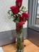 Red Rose Trio N Glass Vase