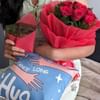 Stuning Red roses With Chocolates