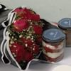 Red Rose Bouquet With Red Velvet N Choco Jar Cake