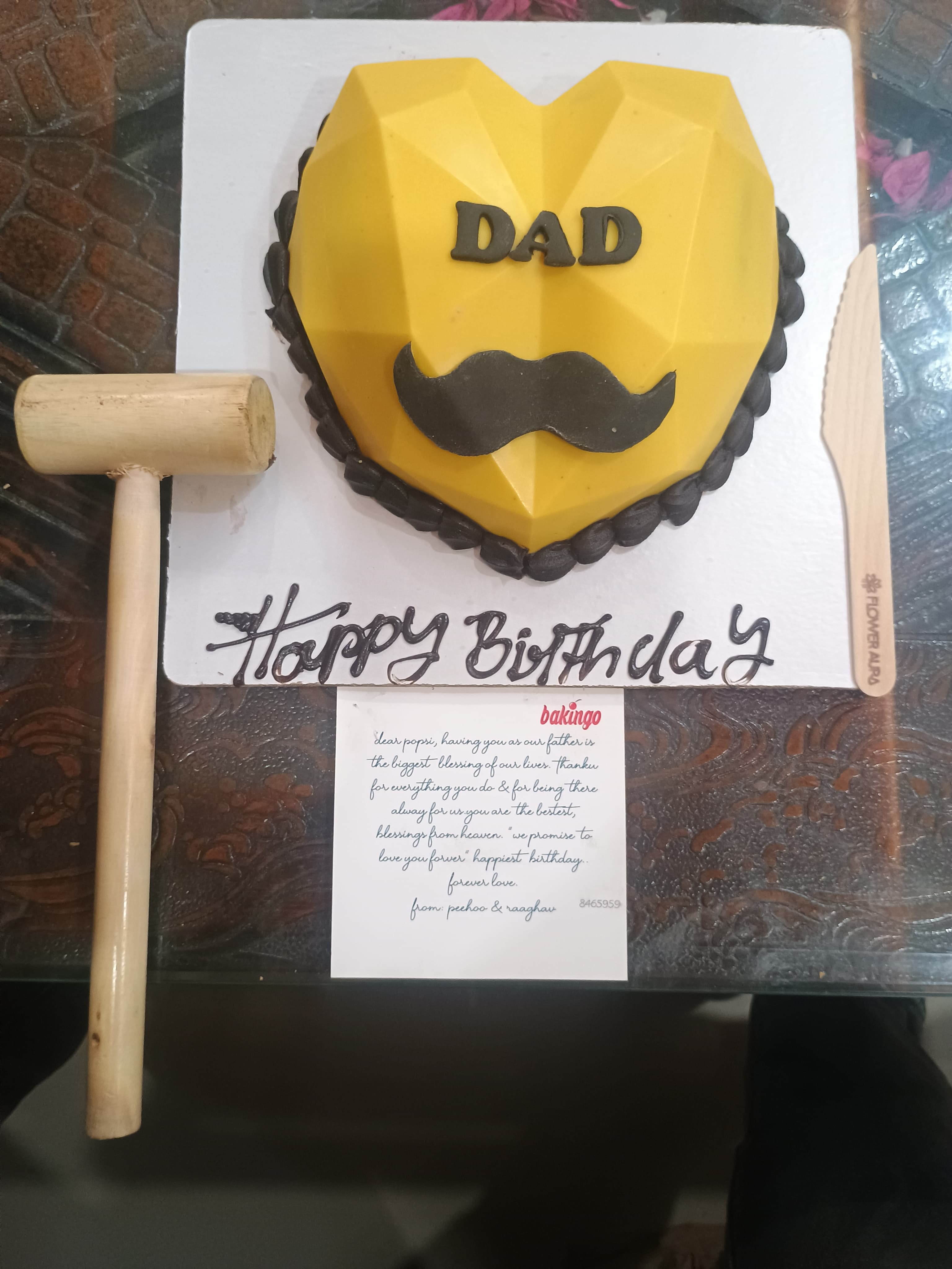 Dad Moustache Pinata Cake