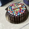 Eggless Kitkat N Gems Cake