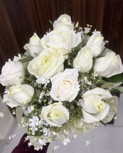 Eternity White Roses Bouquet