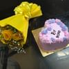 Floral Heart Pink Choco Cake