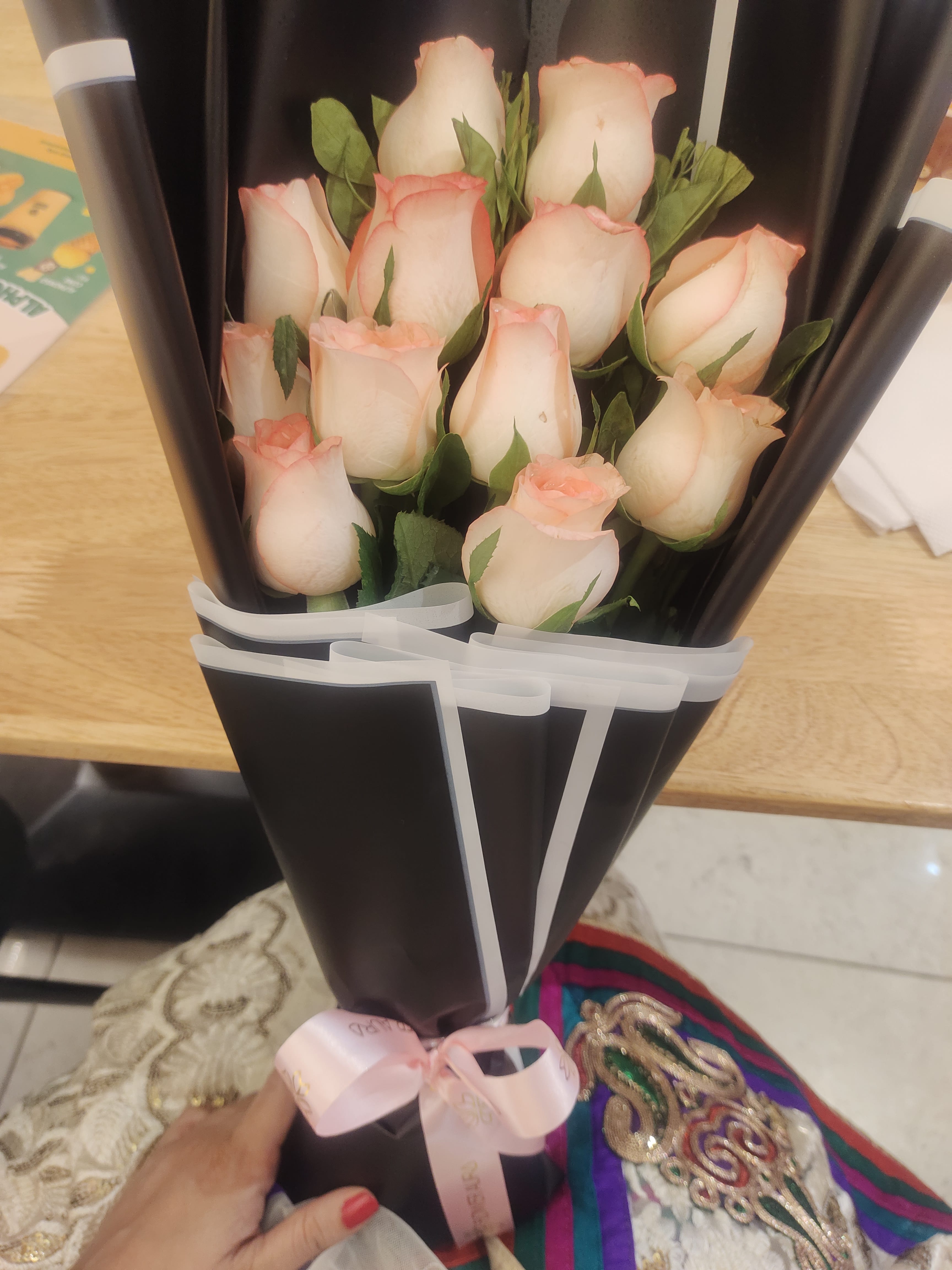 Blushing Valentine Pink Rose Bouquet