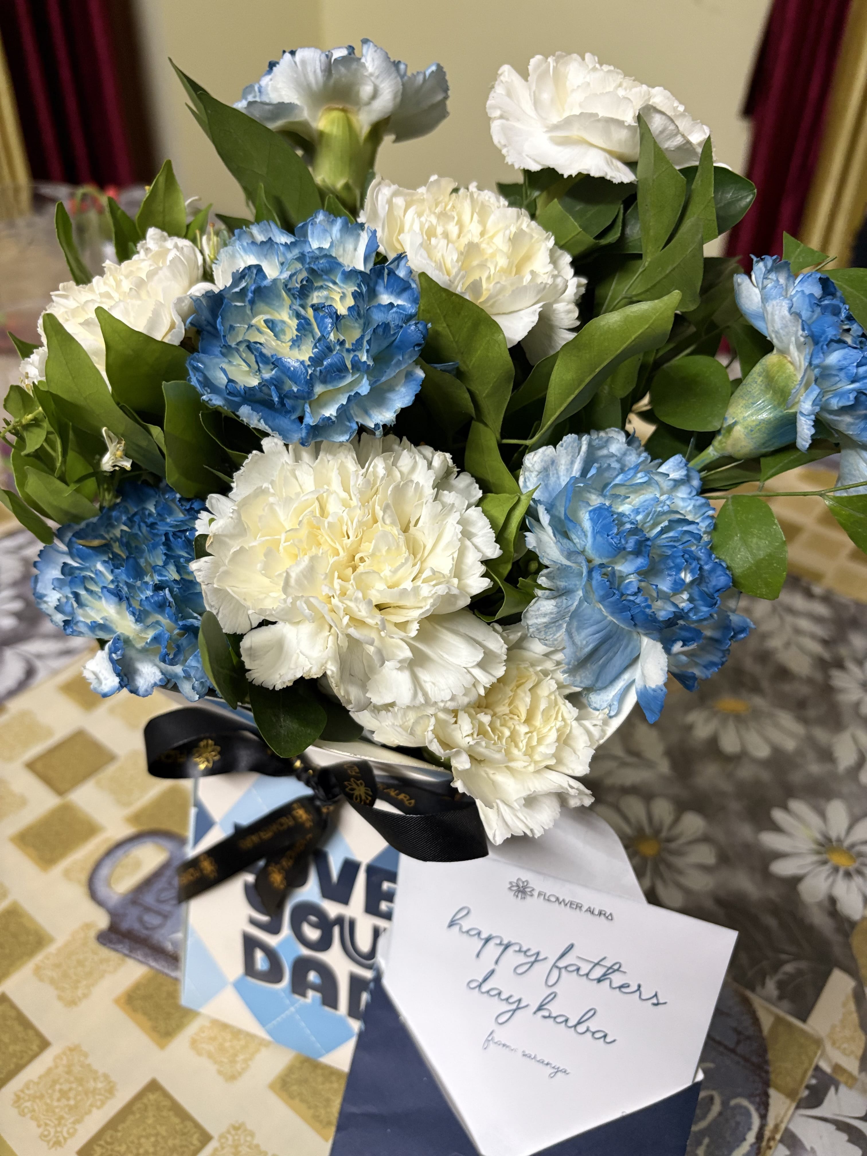 Gratitude Wrapped In Carnations For Dad