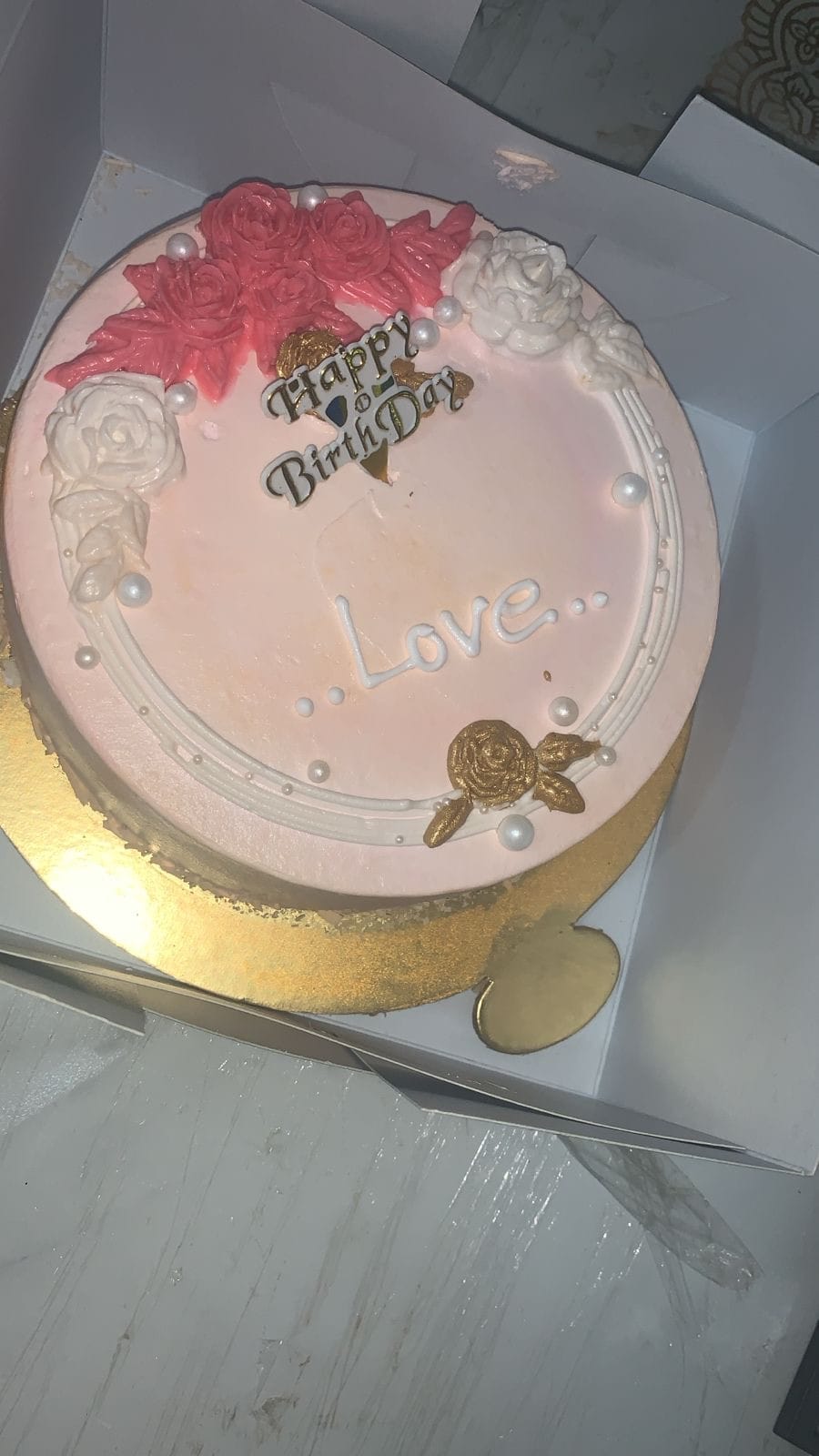 Floral Pearl Elegance Cake