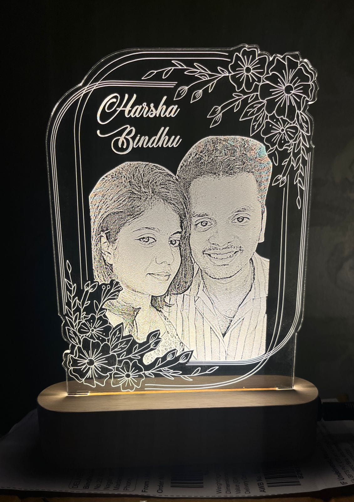 Engraved Acrylic Photo Lamp