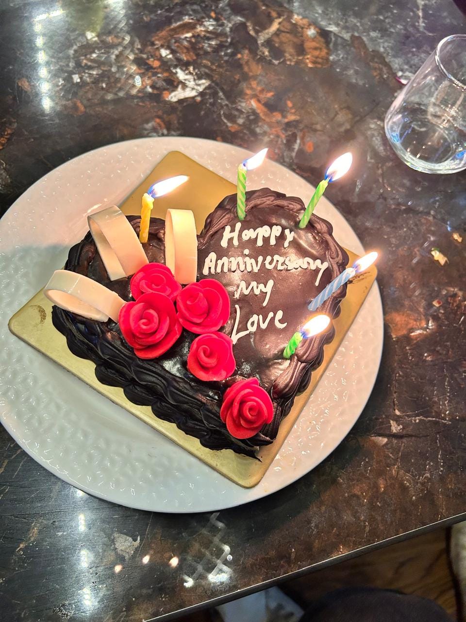 Chocolate Heart Delight with Red Roses