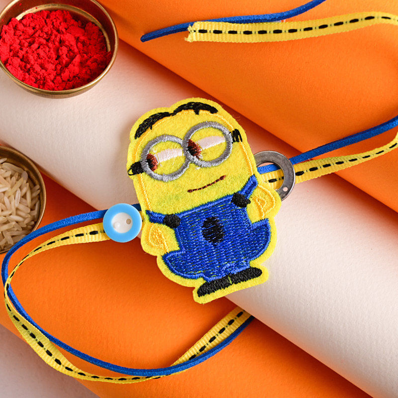 Fabric Minions Rakhi - Send Rakhi to USA Online