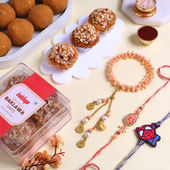 Family Rakhi Set N Baklawa Treats Hamper