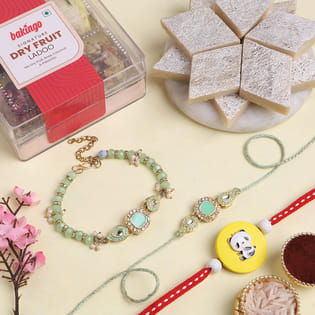 Family Rakhi Set With Traditional Sweets