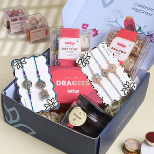 Family Rakhi Set With Treats Hamper