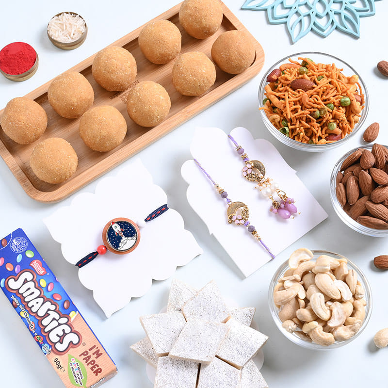 Family Rakhis With Sweet N Savoury Treats-AUS