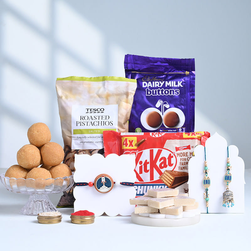 Family Rakhis With Sweets N Nuts-UK