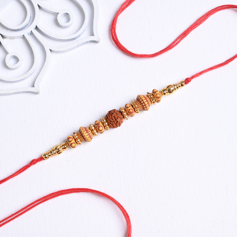 Fancy Beaded Rudraksha Rakhi