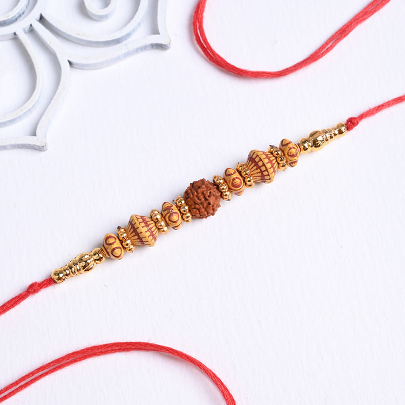 Fancy Beaded Rudraksha Rakhi