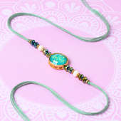 Send Fancy Blue Beads Rakhi Online in India - Designer Rakhi