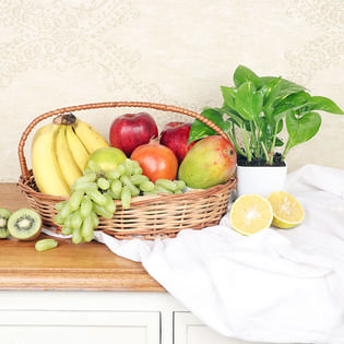 Fancy Fruit Basket n Plant - Lovely Mother's Day Gift