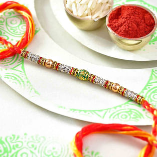 Fancy Glistening Beads Rakhi