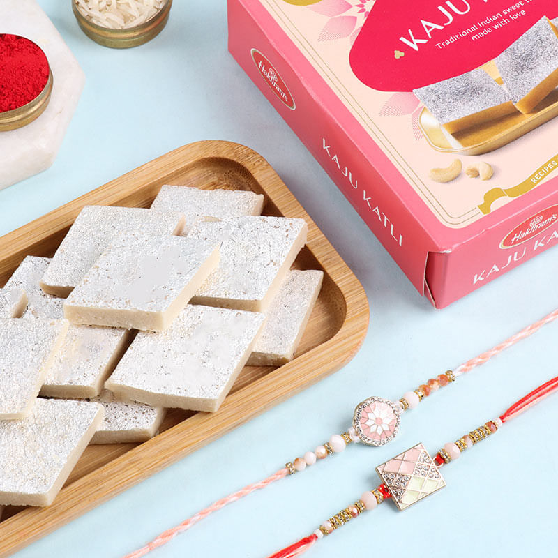 Fancy Rakhi Duo With Kaju Katli