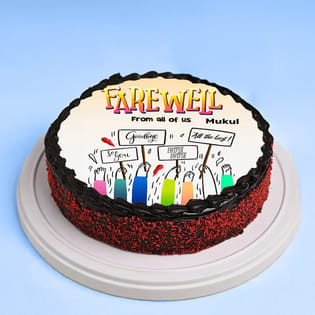 Farewell Wishes Choco Red Velvet Cake