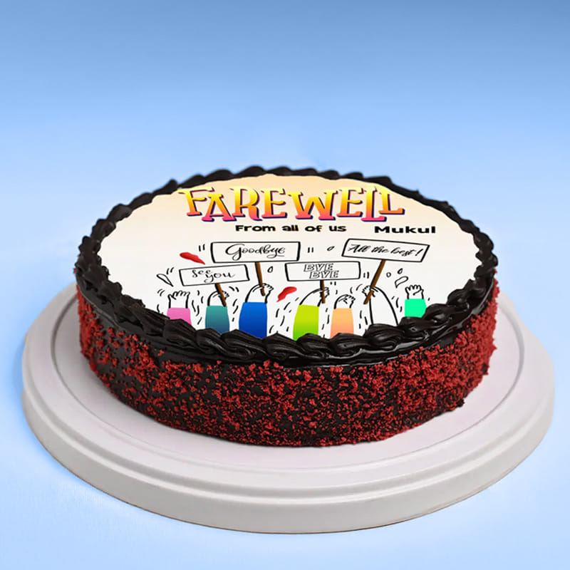 Farewell Wishes Choco Red Velvet Cake