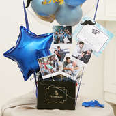 Bottom view of Father Day Photo Balloon Bouquet