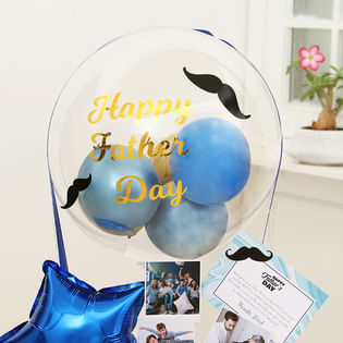 Transparent Balloon with 2 Golden Chrome Balloons