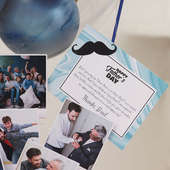 Father Day Photo Balloon Bouquet: Bunch of Blue and Golden Balloons