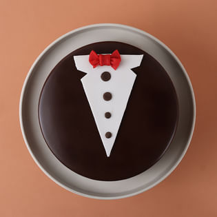 Fatherly Shirt Chocolate Cake - Top View