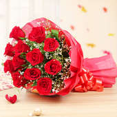 12 red roses bunch in Feel My Love